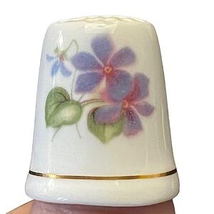 ASHLEYDALE Fine Bone China Violet Flower Grandmother Thimble